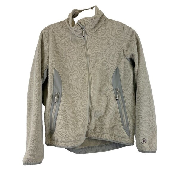BOGO LL Bean Textured Fleece Full Zip Jacket Floral Embroiderd Women Petite Smal - Picture 1 of 15